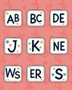 Coral Alphabet Blocks Whimsy Rug