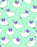 Cute Purple Cat Cloud Figures Rug