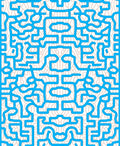 Blue Abstract Circuit Terran Maze Rug