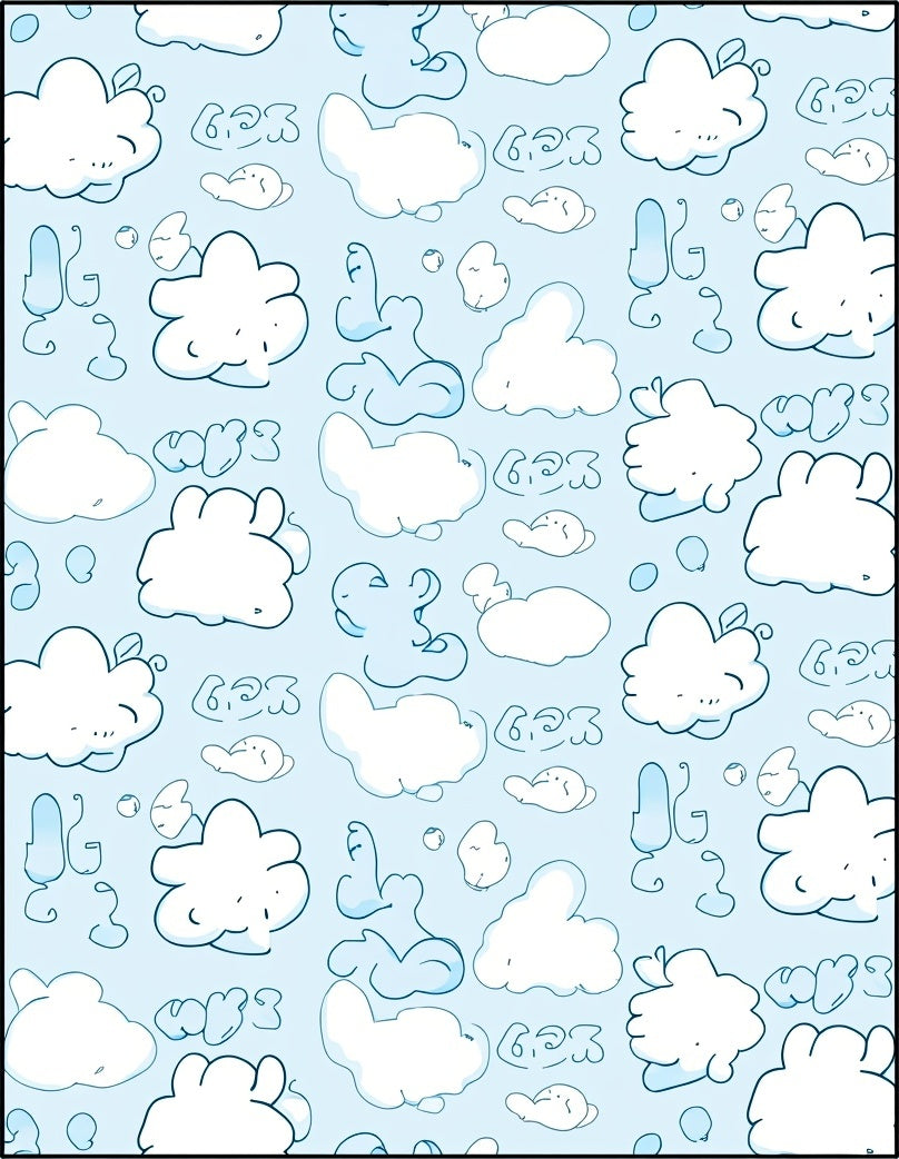 Whimsical Blue Cloud Dreamscape Rug
