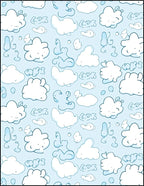 Whimsical Blue Cloud Dreamscape Rug