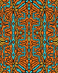 Whimsical Orange Blue Abstract Psychedelic Rug