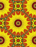 Radiant Yellow Sunburst Medallion Rug