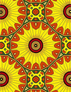 Radiant Yellow Sunburst Medallion Rug