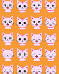 Pink Kitten Faces All Over Print Rug