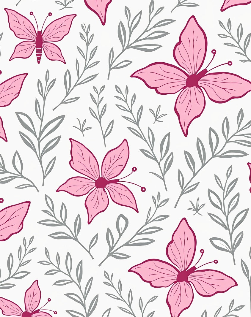 Pink Butterfly Botanical Garden Rug