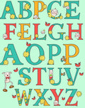 Whimsical Flower Alphabet Collection Rug