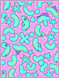 Whimsical Pink Blob Star Swirl Rug