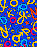 Bold Primary Alphabet Stars Rug