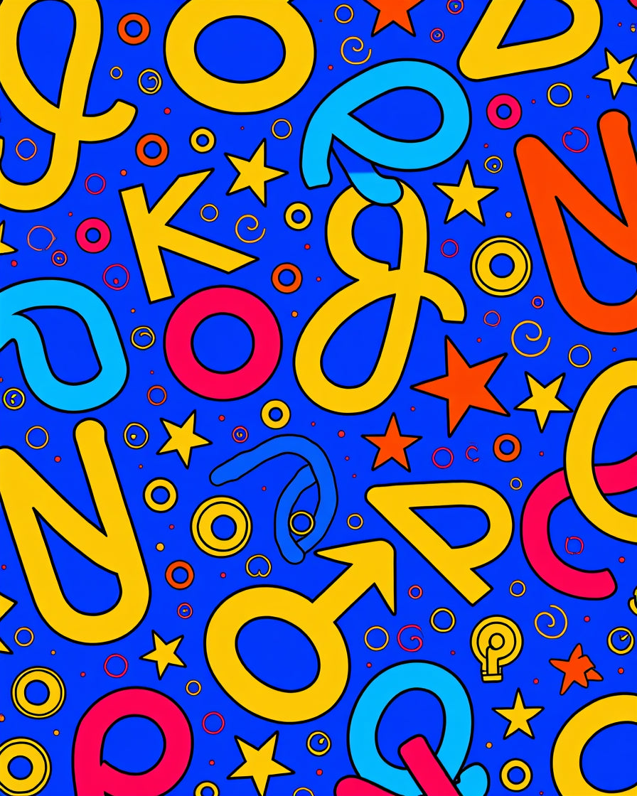 Bold Primary Alphabet Stars Rug