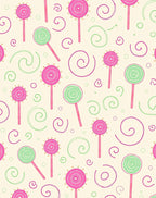 Whimsical Pink Green Swirl Lollipop Rug