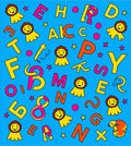 Alphabet Animals Orange Yellow Blue Rug