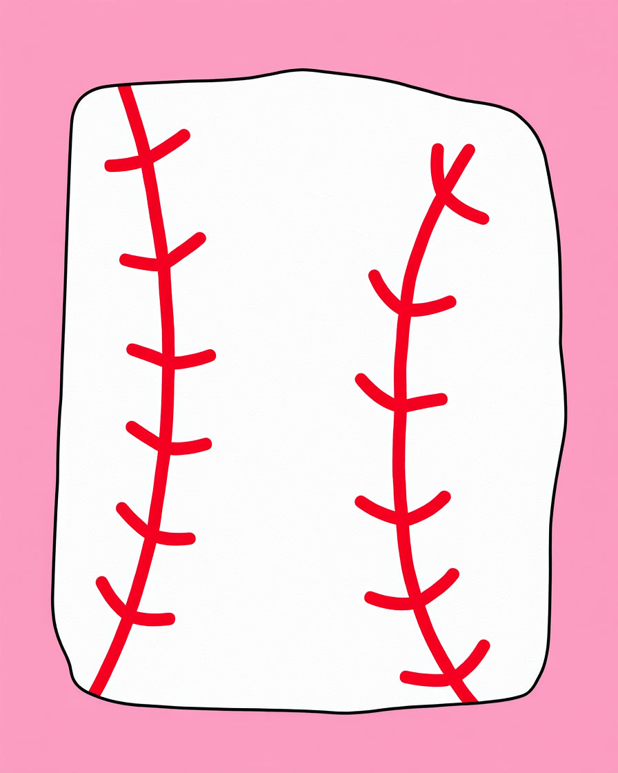 Sporty White Red Stitch Rug