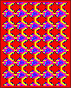 Vibrant Geometric Diamond Red Yellow Rug