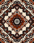 Rich Brown Medallion Symmetry Rug