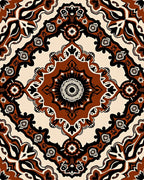 Rich Brown Medallion Symmetry Rug