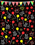 Whimsical Black Creature Balloon Party Rug