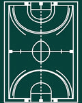 Green Court Lines Geometric Play Rug