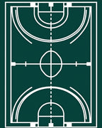 Green Court Lines Geometric Play Rug