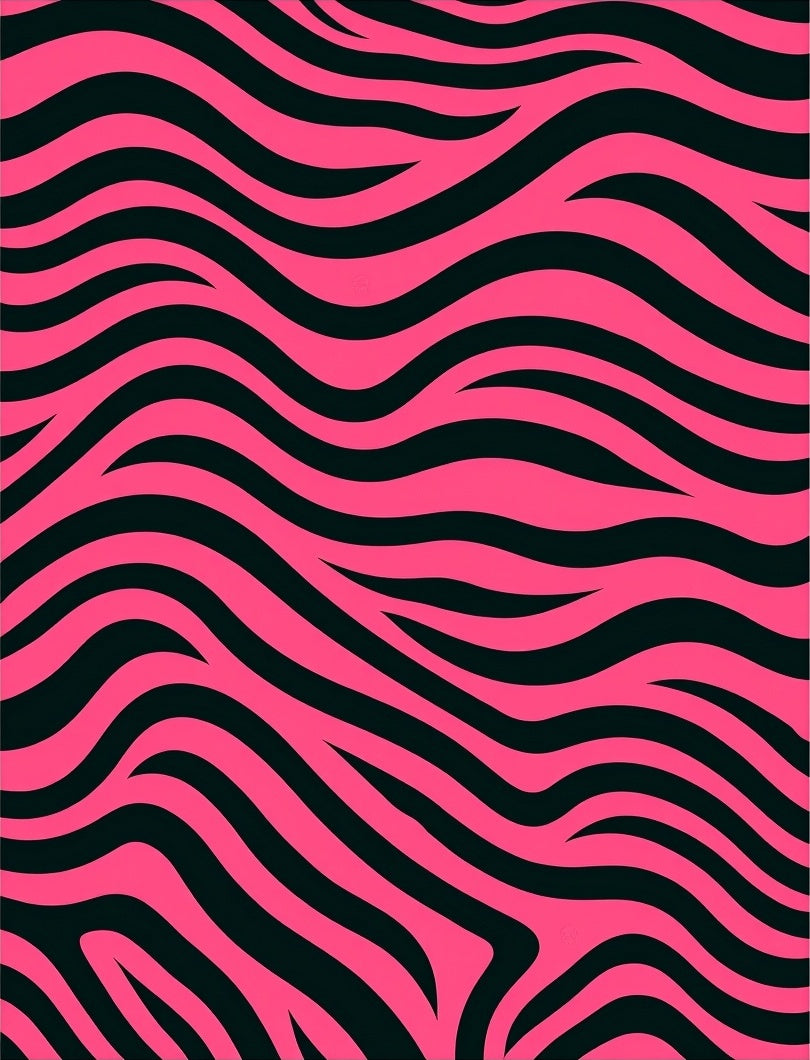 Vibrant Pink Black Zebra Stripes Rug