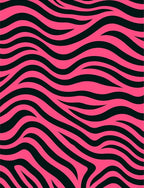 Vibrant Pink Black Zebra Stripes Rug