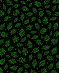 Emerald Palm Fronds Black Gold Accents Rug