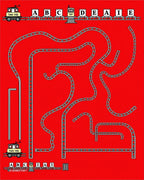 Red Train Track Maze Whimsical Rug
