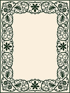 Dark Green Floral Leaf Border Rug