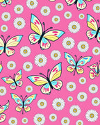 Pink Butterfly Daisy Delight Rug