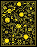 Cosmic Yellow Alphabet Planet Collection Rug
