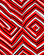 Bold Red Striped Chevron Rug