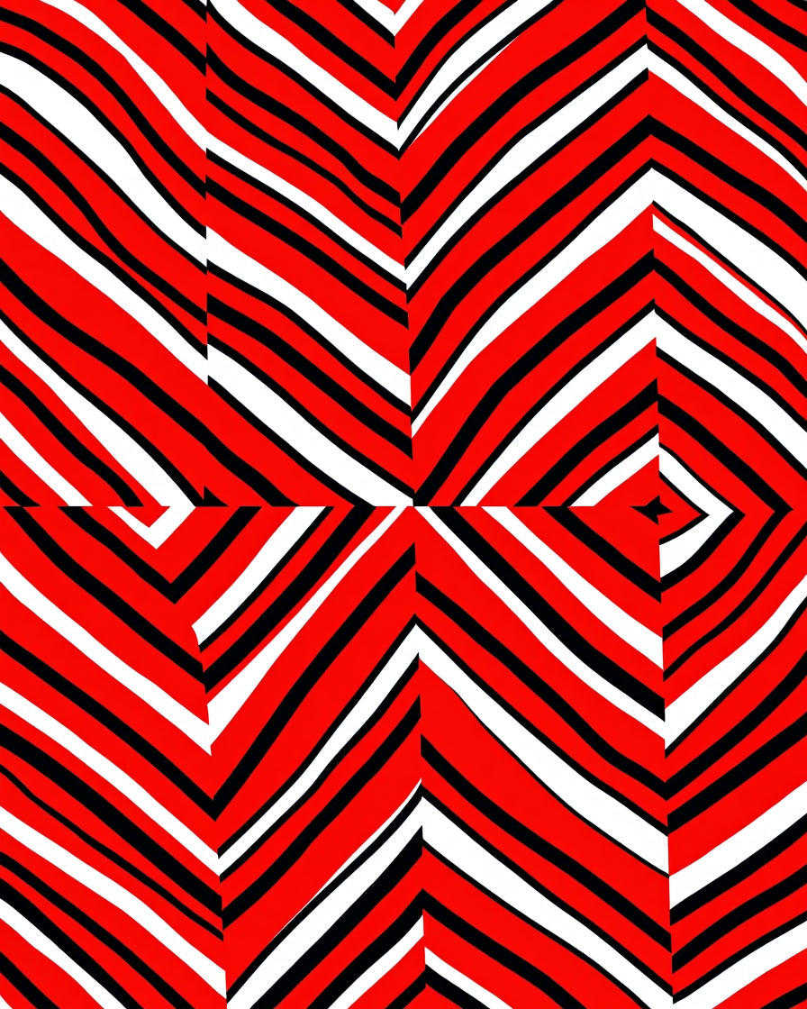 Bold Red Striped Chevron Rug