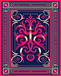 Crimson Navy Floral Regal Medallion Rug