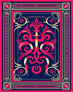 Crimson Navy Floral Regal Medallion Rug
