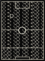 Black White Chain Link Court Rug