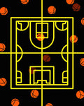 Yellow Court Graphic Basketball Scatter Rug