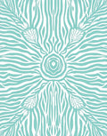 Aqua Zebra Stripe Tribal Sun Rug