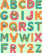 Colorful Alphabet Characters Whimsical Fun Rug