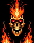 Fiery Skull Red Star EyesRug Rug