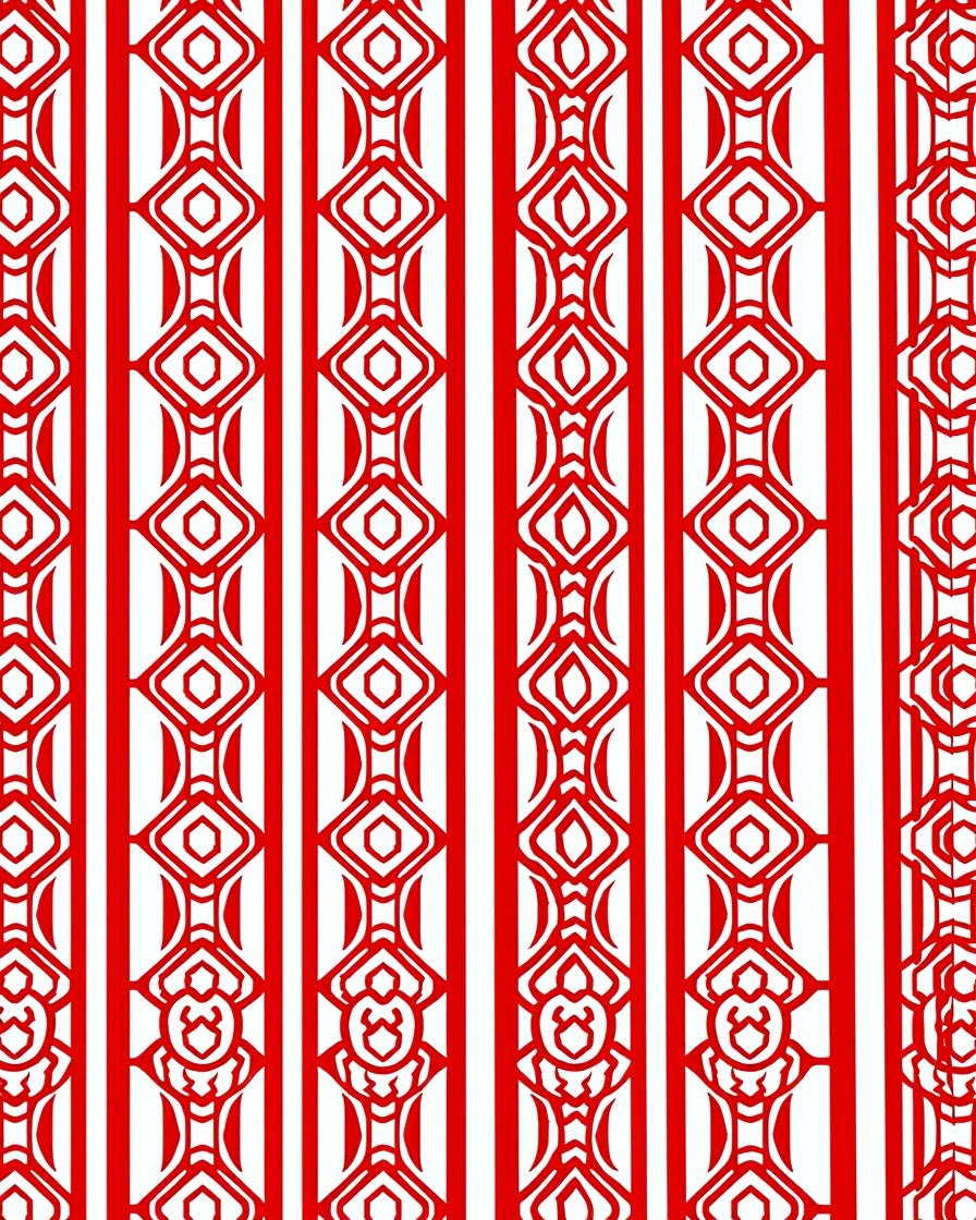 Bold Red Vertical Diamond Chain Rug