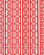 Bold Red Vertical Diamond Chain Rug