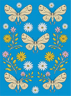 Golden Butterflies Pink Yellow Flower Garden Rug
