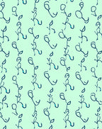 Teal Botanical Sketch Repeat Rug