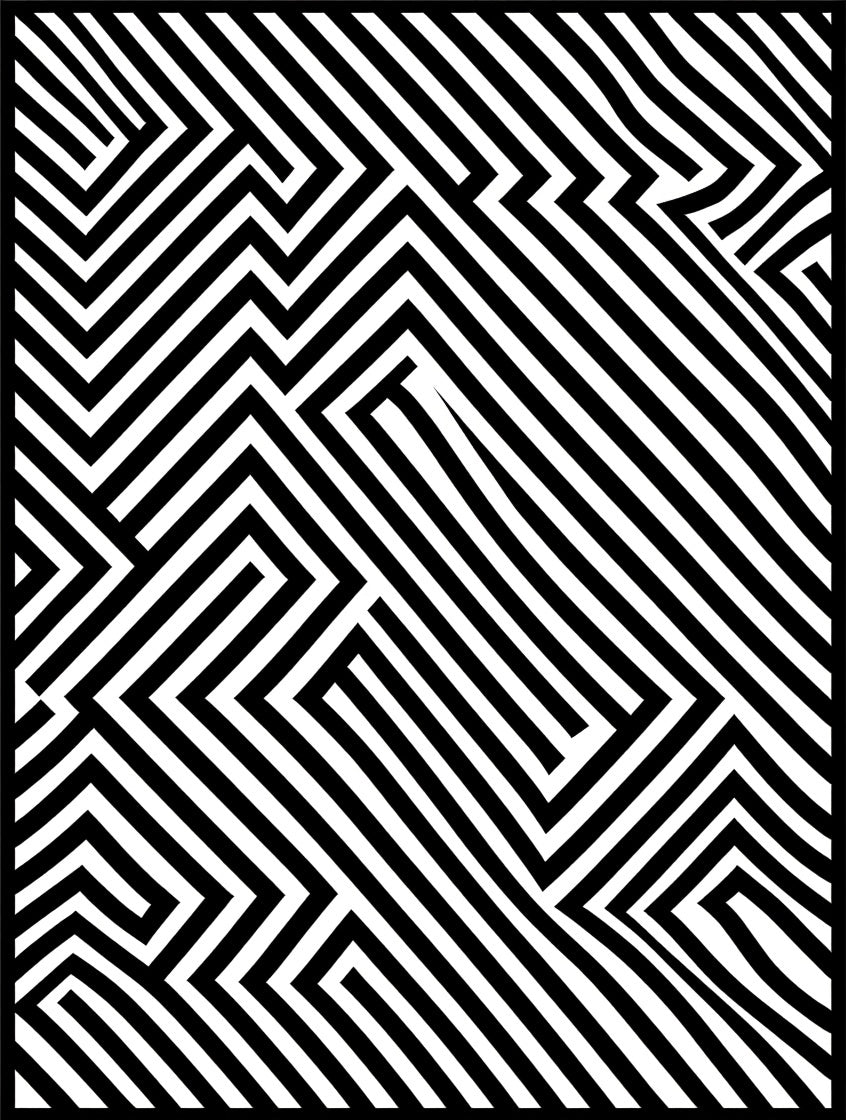 Bold Black White Optical Illusion Rug