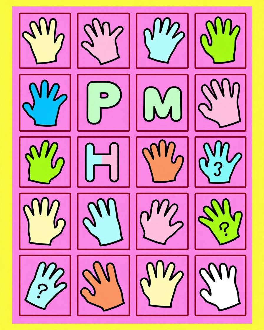 Playful Pastel Hand Array Rug