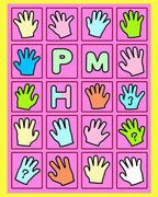 Playful Pastel Hand Array Rug