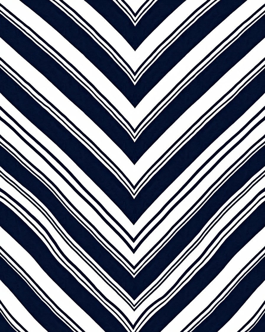 Dynamic Navy White Chevron Stripes Rug