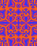 Bold Orange Purple Abstract Kaleidoscope Rug