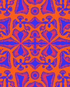 Bold Orange Purple Abstract Kaleidoscope Rug