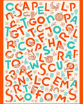 Retro Alphabet Garden Whimsical Rug